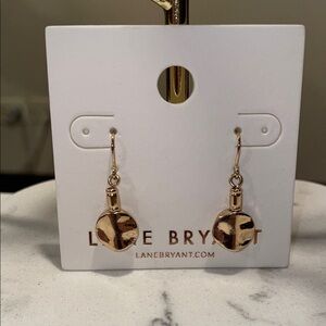 Dainty Lane Bryant Gold Heart Dangle Earrings NWT